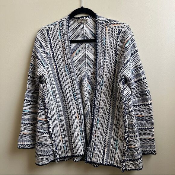 Lucky Brand Pottery super cute fringe multi color Aztec cardigan Size XS - Picture 3 of 5